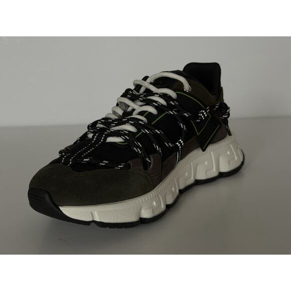 Versace Men\'s Greca Sneakers Gray/Green 13.5 US (46.5 Euro) IT 1021490 IT NIB main image 3